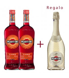 Pack 2 Martini Fiero + Martini Prosecco Vintage Regalo